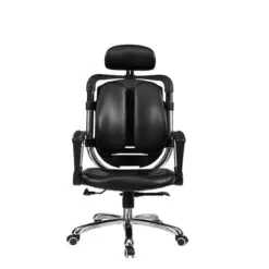 Luxury Ergonomic Boss Chair – Adjustable/Synchronized-Tilting – Aluminum Alloy Base/Faux Leather
