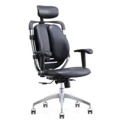Luxury Ergonomic Boss Chair – Adjustable/Synchronized-Tilting – Aluminum Alloy Base/Faux Leather