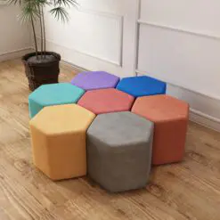 Beehive shape ottoman – 7 Pieces Of Ottoman Only – Woven Smooth Fabric/Soft Fabric/Wood Frame