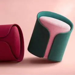 Wrap style ottoman  – 10 Pieces Of Ottoman Only – Woven Smooth Velvet Fabric/Soft Velvet Fabric/Wood Frame