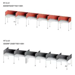 Workstation Laptop Desk – Workstation for 6 People – Workstation+Screen Dividers