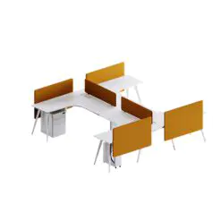 Workstation Cubicle With Drawers – Workstation For 4 People – Workstation+Screen Dividers