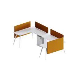 Workstation Cubicle With Drawers – Workstation For 4 People – Workstation+Screen Dividers